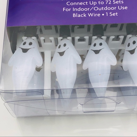 Ghost 20 Count String Lights LED Halloween 8 Foot Black Wire New in Box … - Picture 10 of 12